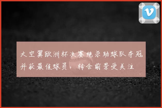 大空翼欧洲杯决赛绝杀助球队夺冠并获最佳球员,转会前景受关注