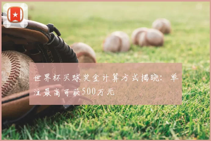 世界杯买球奖金计算方式揭晓：单注最高可获500万元